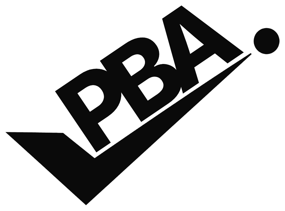 The PBA lockup in ink